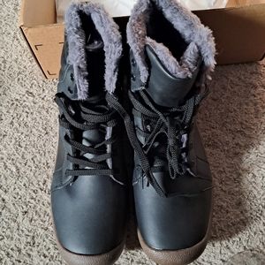 JIASUQI Men's Outdoor Insulated Fur Waterproof Boots